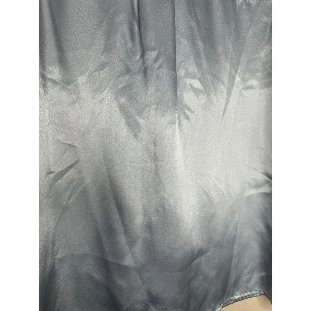 Kathie Lee VTG‎ Women's Size 14 Silver Long Sleeve Button Up Shirt festival chic